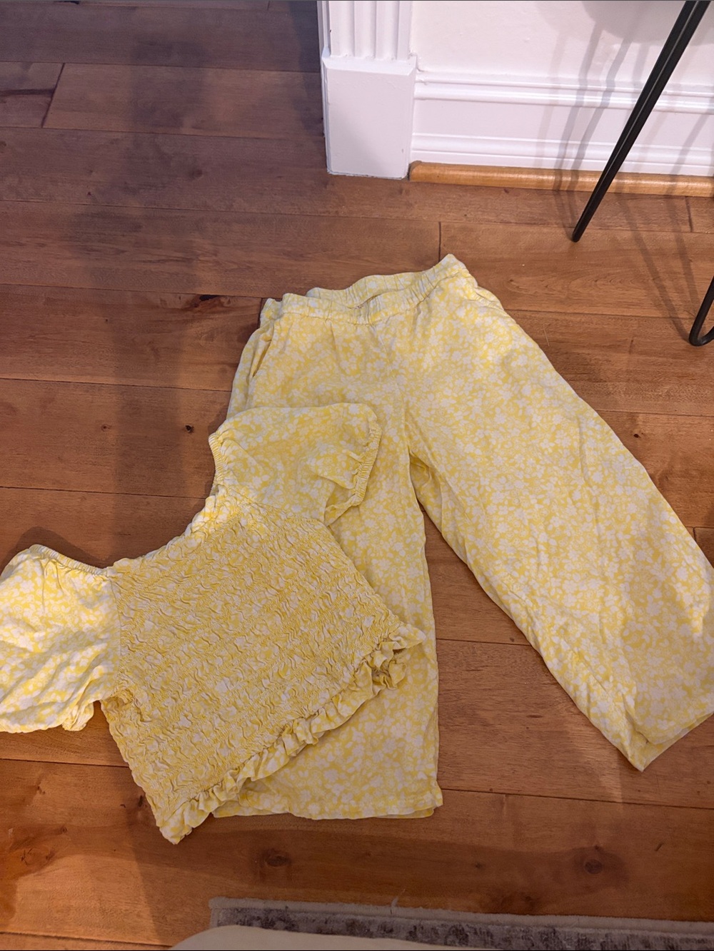 Girls' Yellow Floral Two-Piece Set
